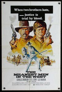 b306 MEANEST MEN IN THE WEST one-sheet movie poster '67 Charles Bronson