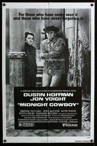 b309 MIDNIGHT COWBOY one-sheet movie poster R80 Dustin Hoffman, Jon Voight