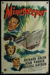 b313 MINESWEEPER one-sheet movie poster '43 Richard Arlen, Jean Parker