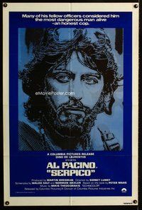b419 SERPICO one-sheet movie poster R80 Al Pacino crime classic!