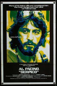 b420 SERPICO int'l one-sheet movie poster '74 Al Pacino crime classic!