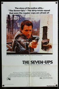 b423 SEVEN-UPS one-sheet movie poster '74 Roy Scheider pointing gun!