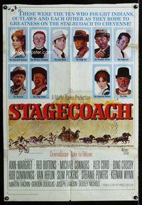 b442 STAGECOACH one-sheet movie poster '66 Norman Rockwell artwork!