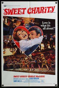 b461 SWEET CHARITY one-sheet movie poster '69 Bob Fosse, Shirley MacLaine