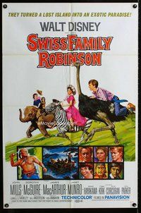b466 SWISS FAMILY ROBINSON one-sheet movie poster R69 Disney classic!
