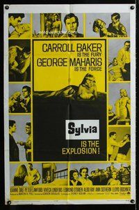 b467 SYLVIA one-sheet movie poster '65 Carroll Baker, George Maharis