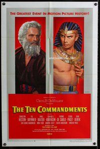 b477 TEN COMMANDMENTS style B one-sheet movie poster '56 Heston by Karsh!
