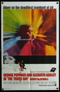 b488 THIRD DAY one-sheet movie poster '65 George Peppard, Liz Ashley