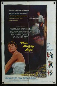 b490 THIS ANGRY AGE one-sheet movie poster '58 Anthony Perkins, Mangano