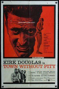 b508 TOWN WITHOUT PITY one-sheet movie poster '61 Kirk Douglas, Marshall