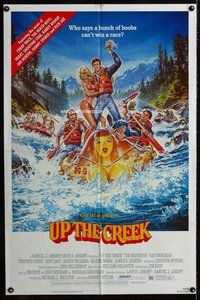 b519 UP THE CREEK one-sheet movie poster '84 great Daniel Gouzee art!