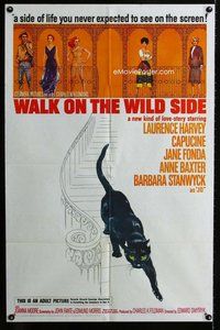b533 WALK ON THE WILD SIDE one-sheet movie poster '62 Jane Fonda, Harvey