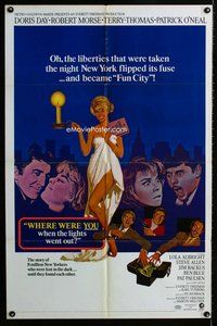 b542 WHERE WERE YOU WHEN THE LIGHTS WENT OUT one-sheet movie poster '68
