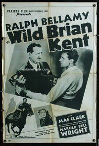 b546 WILD BRIAN KENT one-sheet movie poster R40s Ralph Bellamy