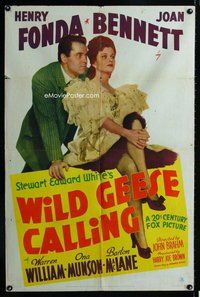 b547 WILD GEESE CALLING one-sheet movie poster '41 Henry Fonda, Bennett