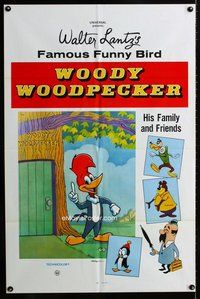 b555 WOODY WOODPECKER one-sheet movie poster '60s and Chilly Willy!