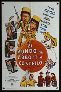 b558 WORLD OF ABBOTT & COSTELLO Spanish/U.S. one-sheet movie poster '65 Bud & Lou!