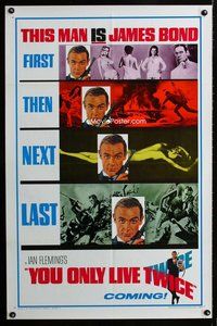 b003 YOU ONLY LIVE TWICE teaser one-sheet movie poster '67 Connery IS Bond!