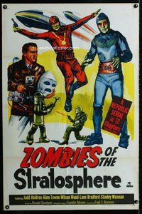 b569 ZOMBIES OF THE STRATOSPHERE one-sheet movie poster '52 Leonard Nimoy