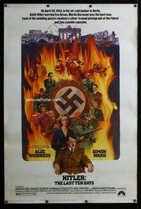 c063 HITLER THE LAST TEN DAYS forty by sixty movie poster '73 Alec Guinness