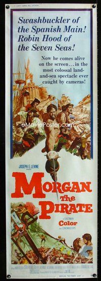 c039 MORGAN THE PIRATE #1 door panel movie poster '61 Steve Reeves