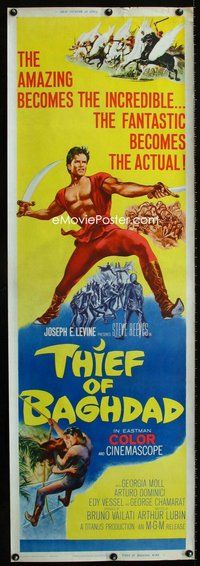 c038 THIEF OF BAGHDAD door panel movie poster '61 Steve Reeves