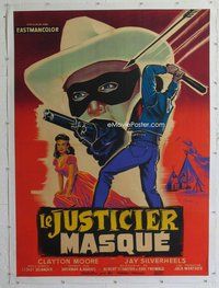 c009 LONE RANGER & THE LOST CITY OF GOLD linen French one-panel movie poster '58