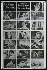c017 UN CHIEN ANDALOU French 32x47 movie poster 1968 Luis Bunuel & Dali