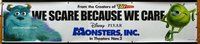 c075 MONSTERS INC peel & stick banner movie poster '01 Mike & Sully!