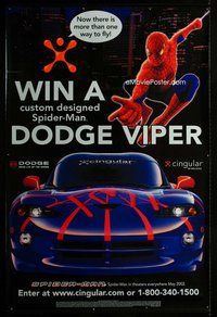 c087 SPIDER-MAN vinyl banner movie poster '02 Dodge Viper tie-in!