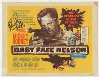 d028 BABY FACE NELSON signed movie title lobby card '57 Mickey Rooney