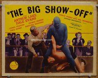 d036 BIG SHOW OFF movie title lobby card '45 wacky masked wrestler!