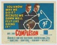 d070 COMPULSION movie title lobby card '59 Orson Welles, Richard Fleischer