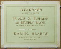 d084 DARING HEARTS movie title lobby card '19 Francis X. Bushman, Bayne