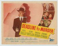 d086 DEADLINE FOR MURDER movie title lobby card '46 Paul Kelly, film noir!