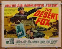 d088 DESERT FOX movie title lobby card '51 James Mason, Cedric Hardwicke