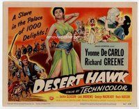 d089 DESERT HAWK movie title lobby card '50 sexy Yvonne De Carlo!