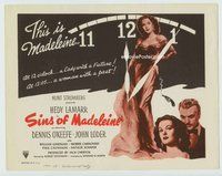 d097 DISHONORED LADY movie title lobby card R51 Lamarr, Sins of Madeline!