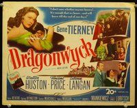 d101 DRAGONWYCK movie title lobby card '46 Gene Tierney, Vincent Price