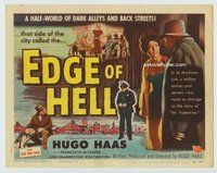 d109 EDGE OF HELL movie title lobby card '56 Hugo Haas, very bad girl!