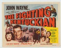 d118 FIGHTING KENTUCKIAN movie title lobby card R55 John Wayne, Hardy