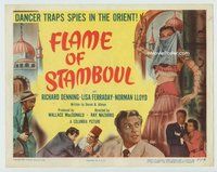d123 FLAME OF STAMBOUL movie title lobby card '51 Richard Denning in Turkey