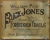 d129 FORBIDDEN TRAILS movie title lobby card '20 Buck Jones, The New Star!