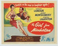 d136 GIRL FROM MANHATTAN movie title lobby card '48 Dorothy Lamour, Laughton