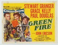 d143 GREEN FIRE movie title lobby card '54 Grace Kelly, Stewart Granger