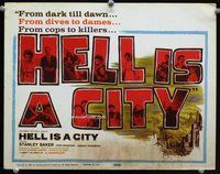 d152 HELL IS A CITY movie title lobby card '60 Stanley Baker, English!