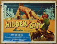 d155 HIDDEN CITY movie title lobby card '50 Johnny Sheffield as Bomba!