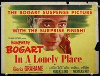 d165 IN A LONELY PLACE movie title lobby card '50 Humphrey Bogart, Grahame
