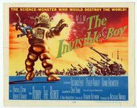 d169 INVISIBLE BOY movie title lobby card '57 Robby the Robot, sci-fi!