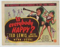 d170 IS EVERYBODY HAPPY movie title lobby card '43 Ted Lewis biography!